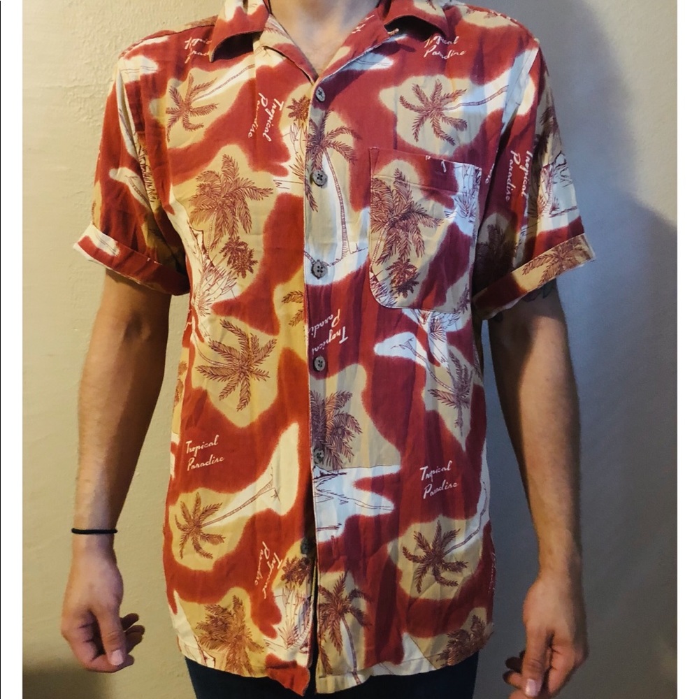 Tropical Palm Button Up Size Small